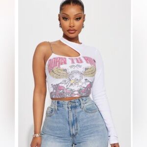 Women's White Graphic shirt